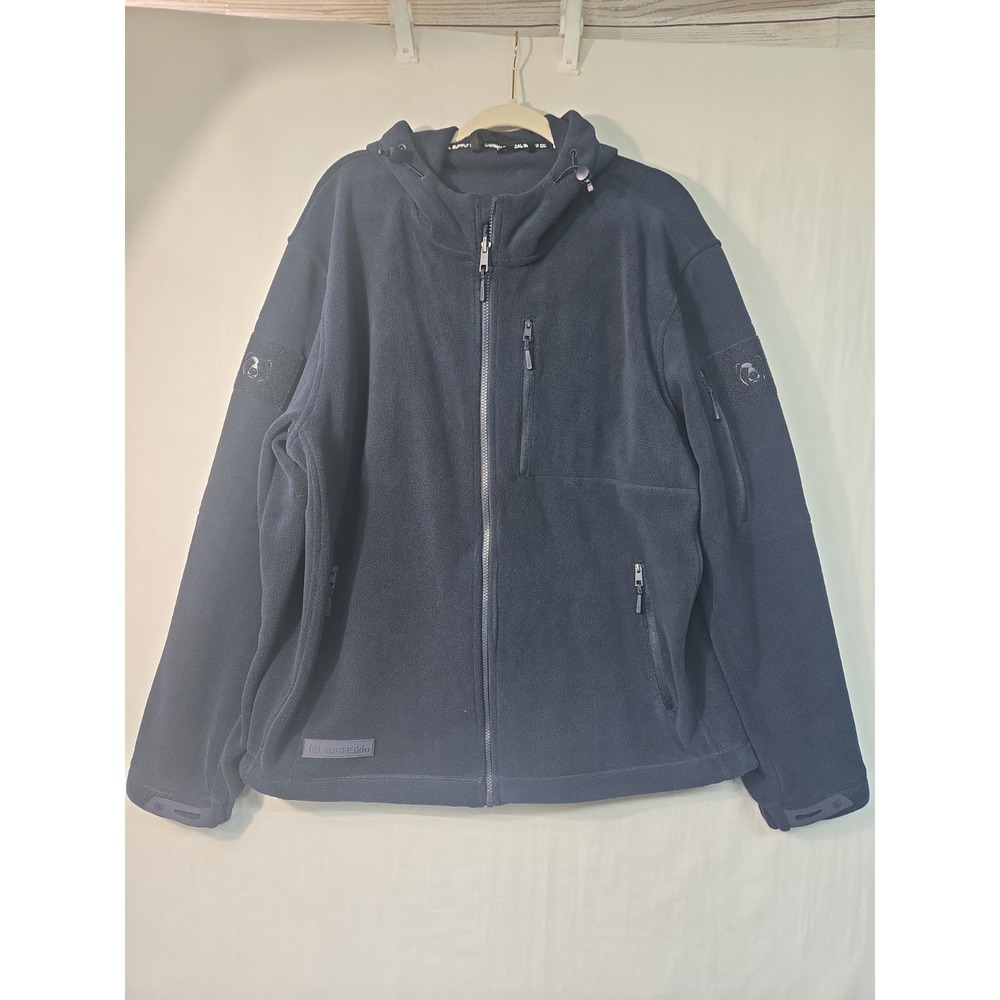 Baerskin Tactical 4.0 Hoodie Men XL‎ Navy Blue Polar Fleece Full Zip Pockets